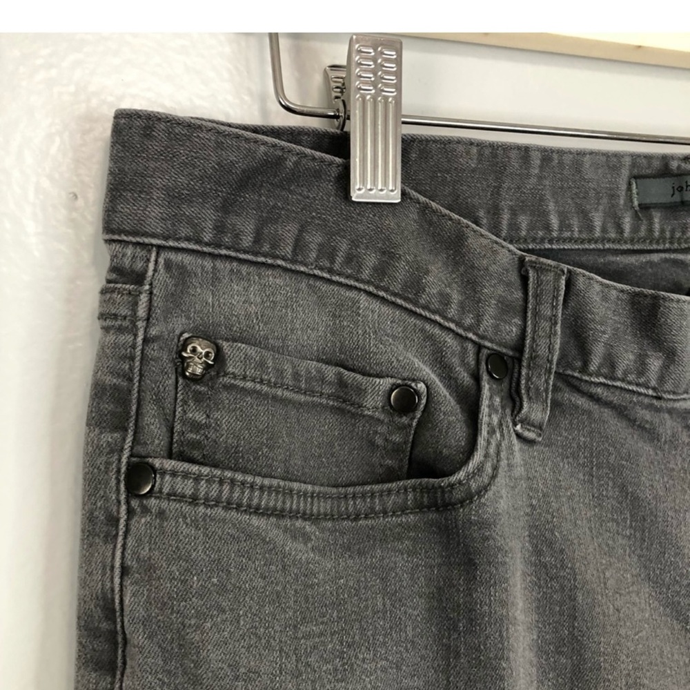 John Varvatos Mens Gray Button Fly Skinny Jeans
Size 34R